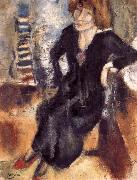 Jules Pascin Aiermila wearing the black dress Spain oil painting artist